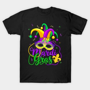 Mardi Gras For Women Kids Men Beads Mask Feathers Hat T-Shirt